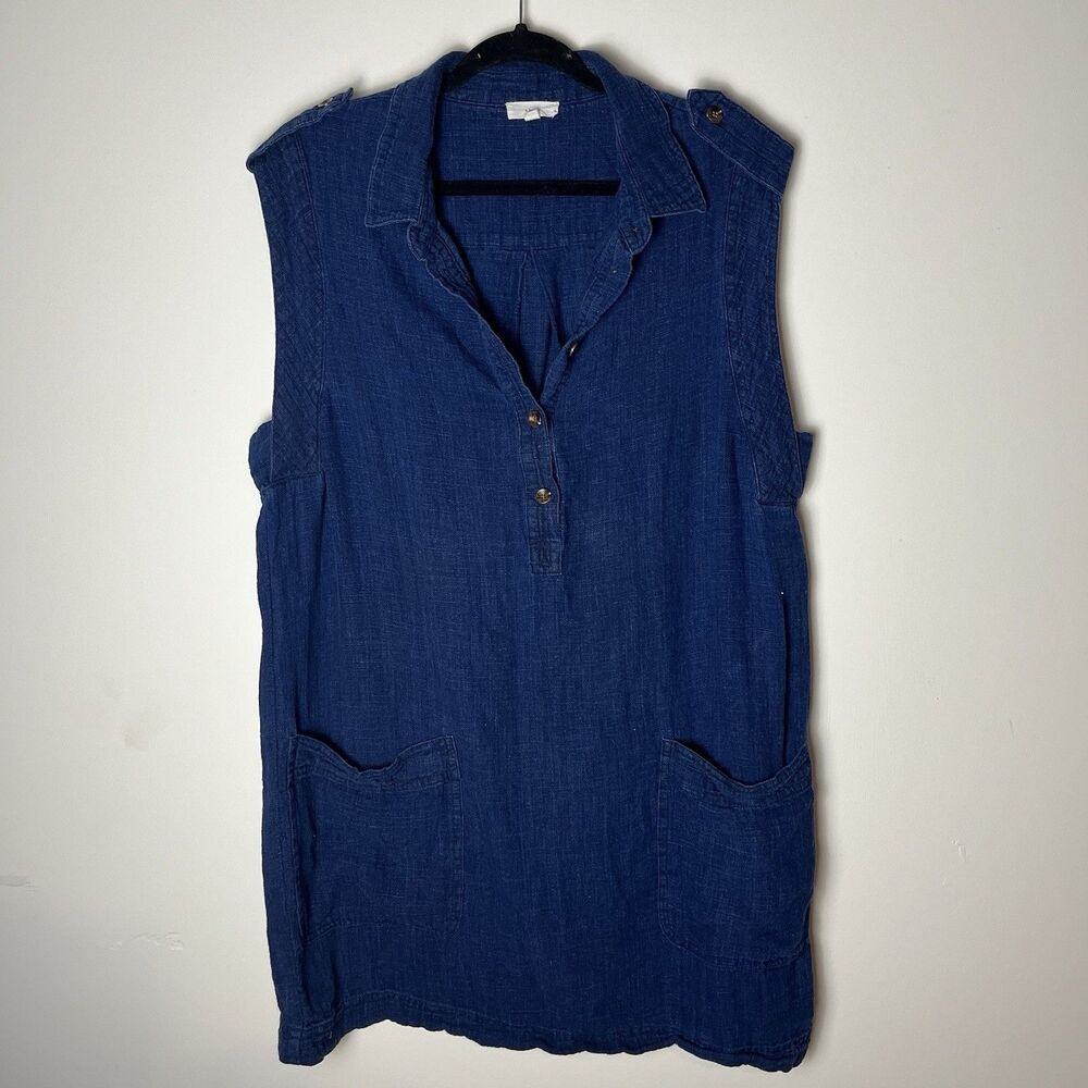 A Loves A Sleeveless Utility Dress With Pockets In Blue‎ Size XL 176